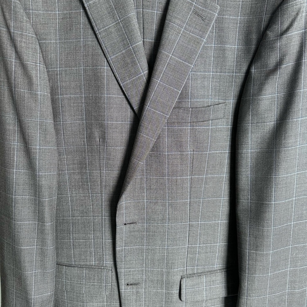 Gray and Blue Windowpane Suit